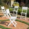 GDF Studio Vicaro Outdoor White Finish Acacia Wood Foldable Dining Chairs (Set of 4)